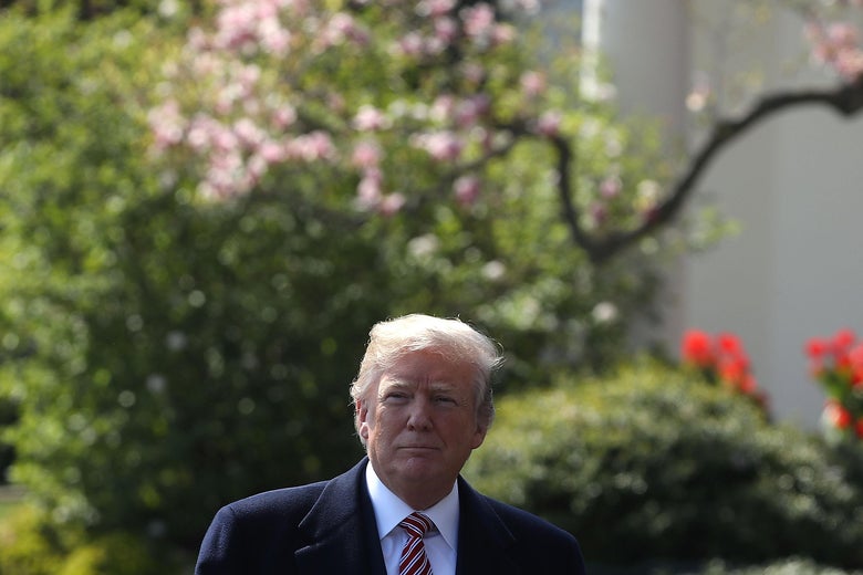 President Trump at the White House, on April 10, 2018 in Washington, DC.
