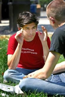 Aaron Swartz, left, and Simon Carstensen.