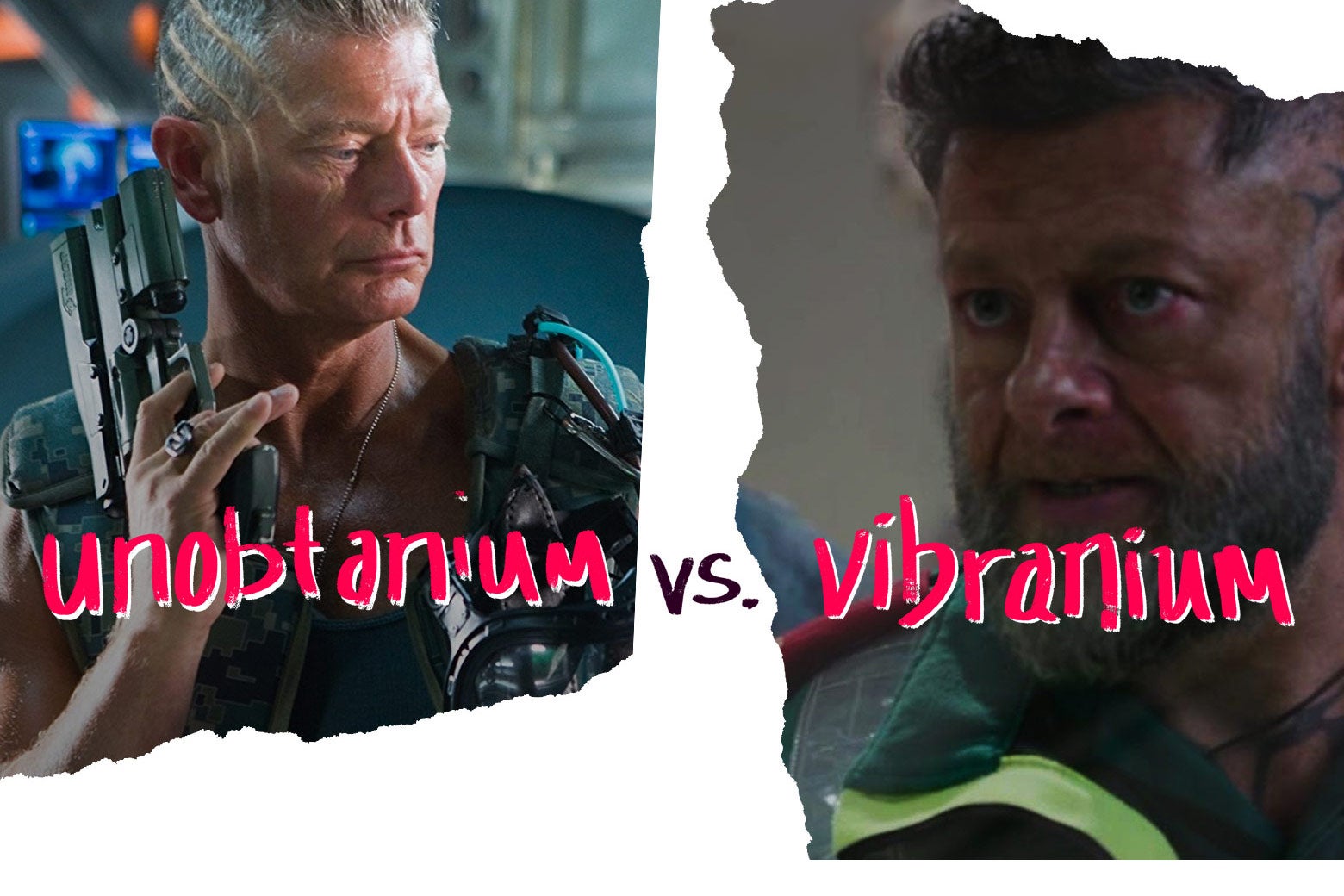 Col. Miles Quaritch from Avatar, played by Stephen Lang, and Andy Serkis’ Klaue from Black Panther.