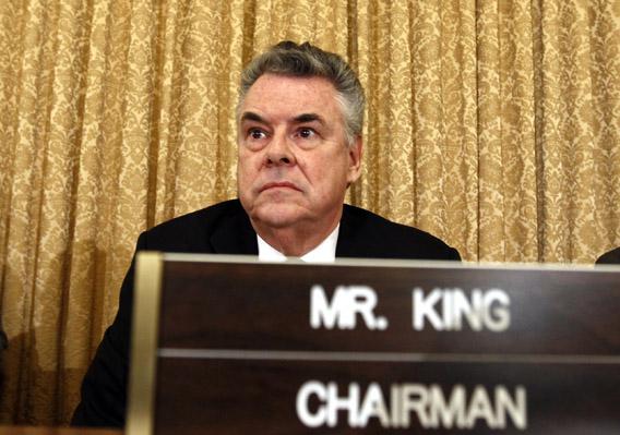 House Homeland Security Committee Chairman Peter King (R-NY) listens during a hearing on "The Extent of Radicalization in the American Muslim Community and that Community's Response".