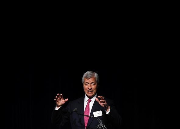JP Morgan Chase CEO Jamie Dimon speaks during a luncheon May 21, 2014 in Detroit, Michigan. 