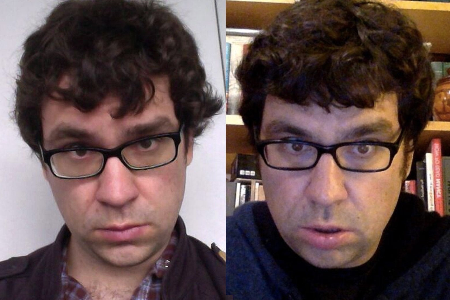 Justin Peters makes the same expression six years apart.