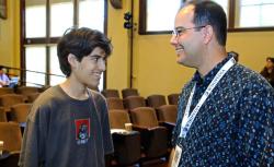 Aaron Swartz with Interim Executive Director Brad Patrick at Wikimania, 2006.