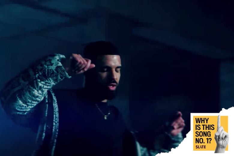 Drake dances in the "Nice for What" video. There is a "Why Is This Song No. 1" logo in the corner of the image.