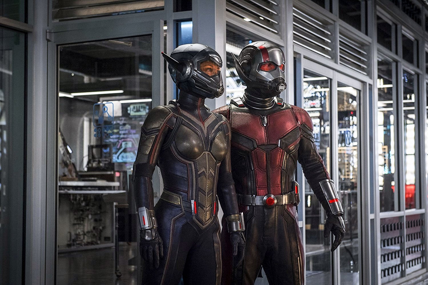 The Wasp (Evangeline Lilly) and Ant-Man (Paul Rudd).