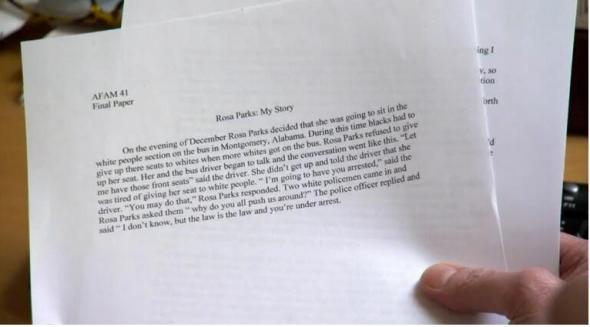 viral hoax student writing essay in textspeak