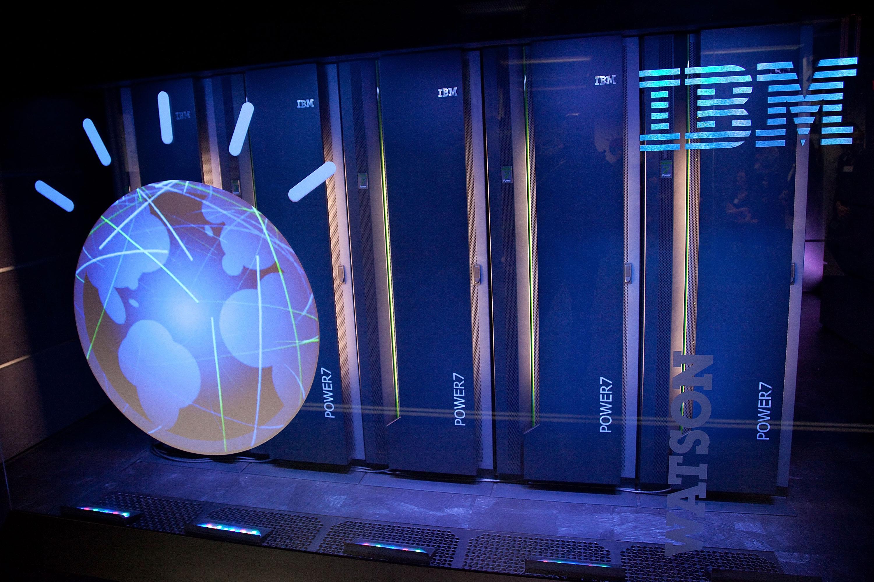YORKTOWN HEIGHTS, NY - JANUARY 13:  A general view of IBM's 'Watson' computing system at a press conference to discuss the upcoming Man V. Machine "Jeopardy!" competition at the IBM T.J. Watson Research Center on January 13, 2011 in Yorktown Heights, New York.  (Photo by Ben Hider/Getty Images)