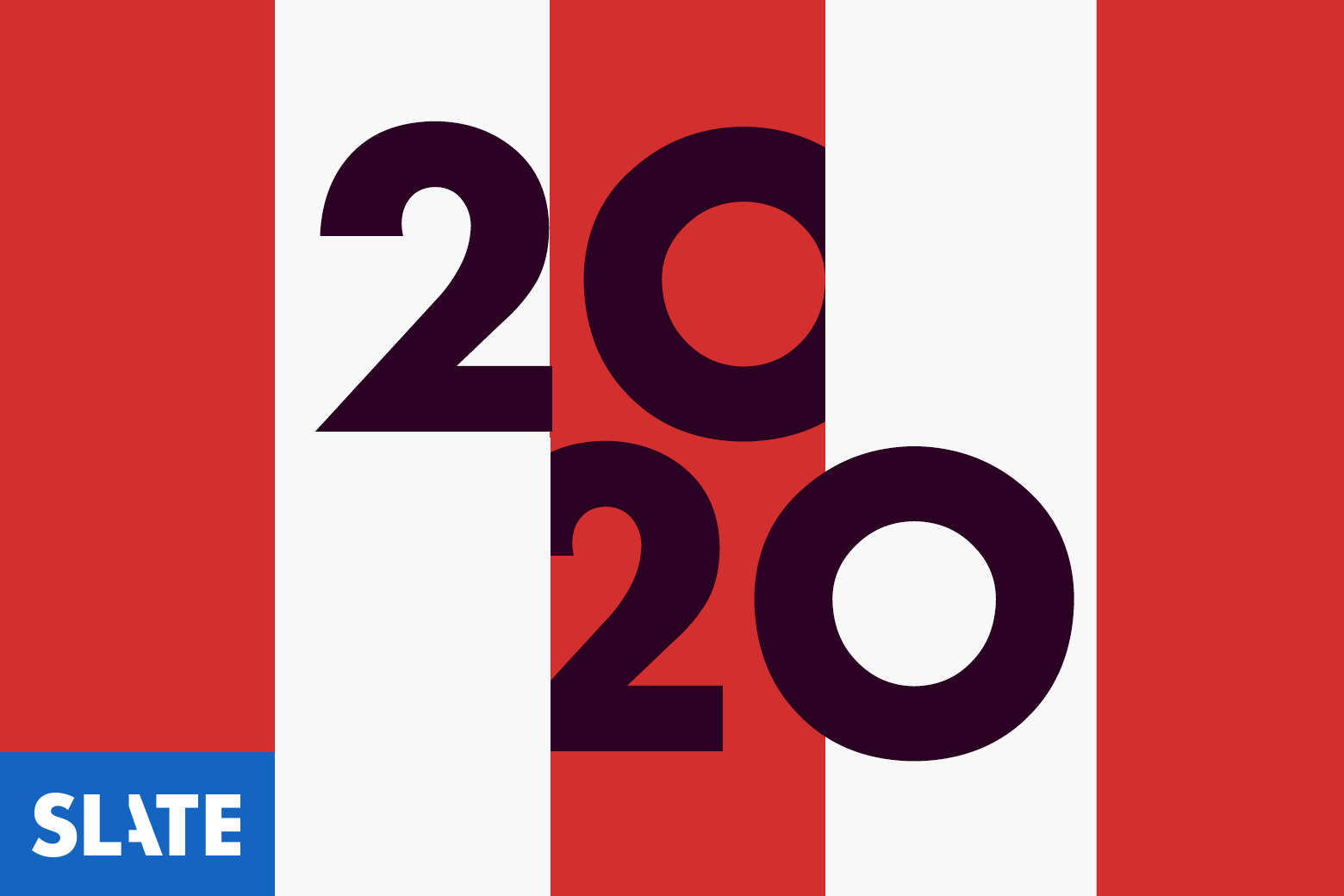 Illustration of the number 2020 inside the stripes of an American flag