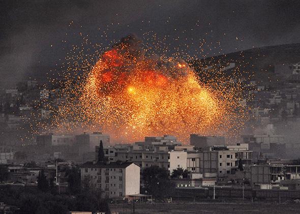 ISIS car bombing, Kobani.