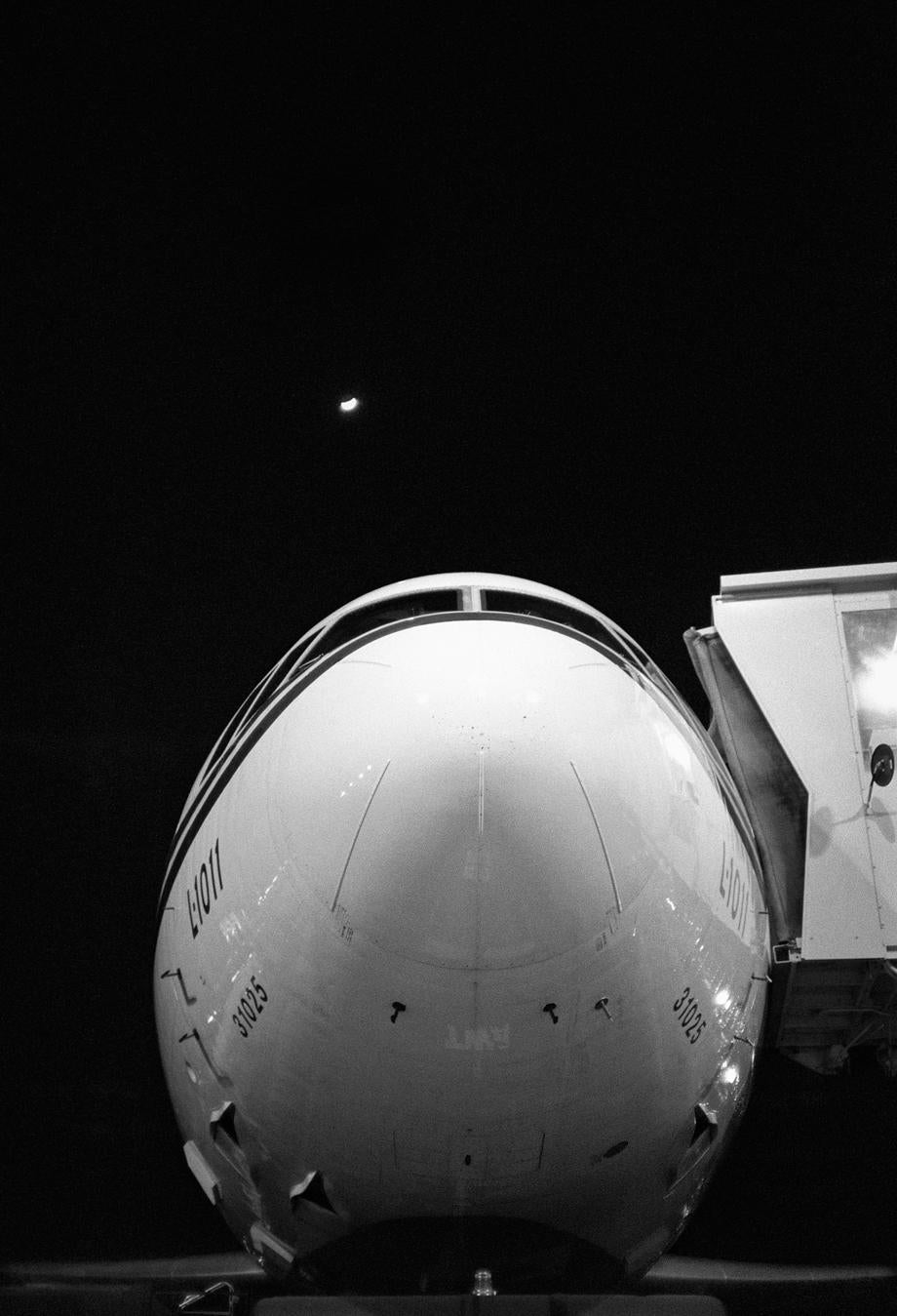 Moonrise Over Lockheed - JFK (The Flight Attendant Years), 1982, printed 2013archival pigment print