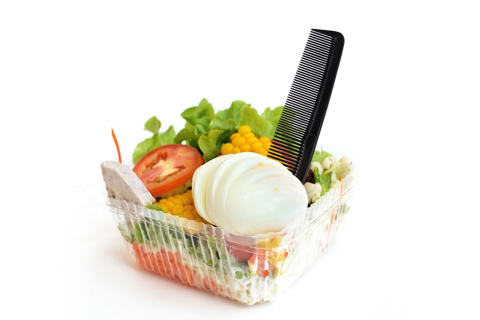 A salad with a comb