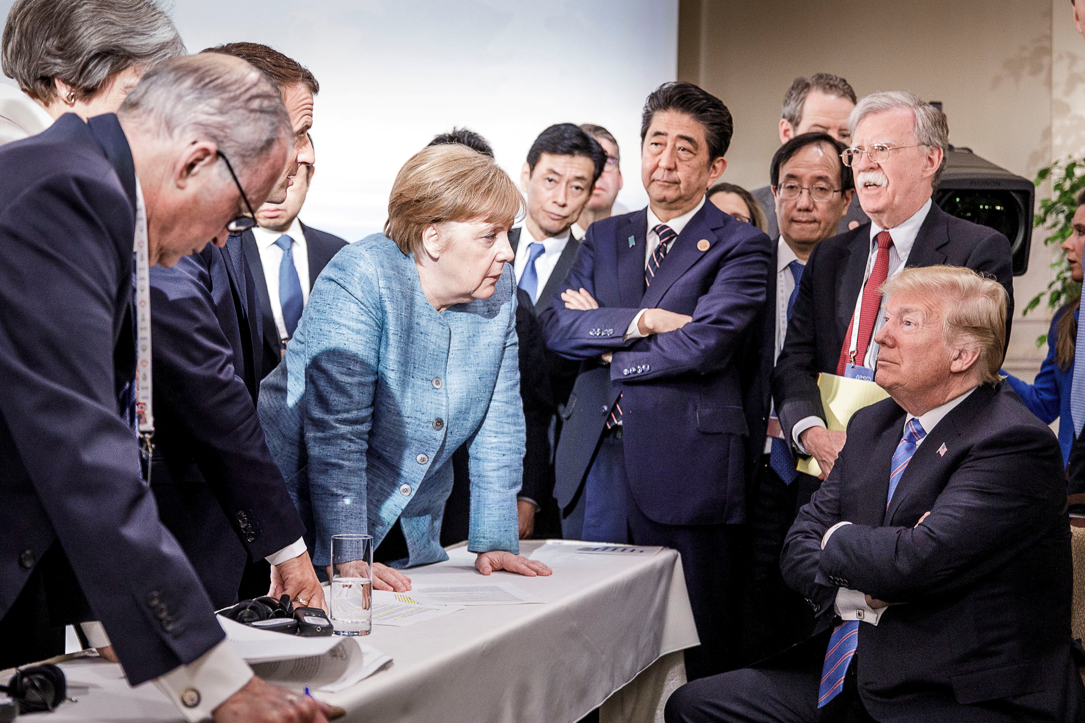 Angela Merkel speaks to Donald Trump.