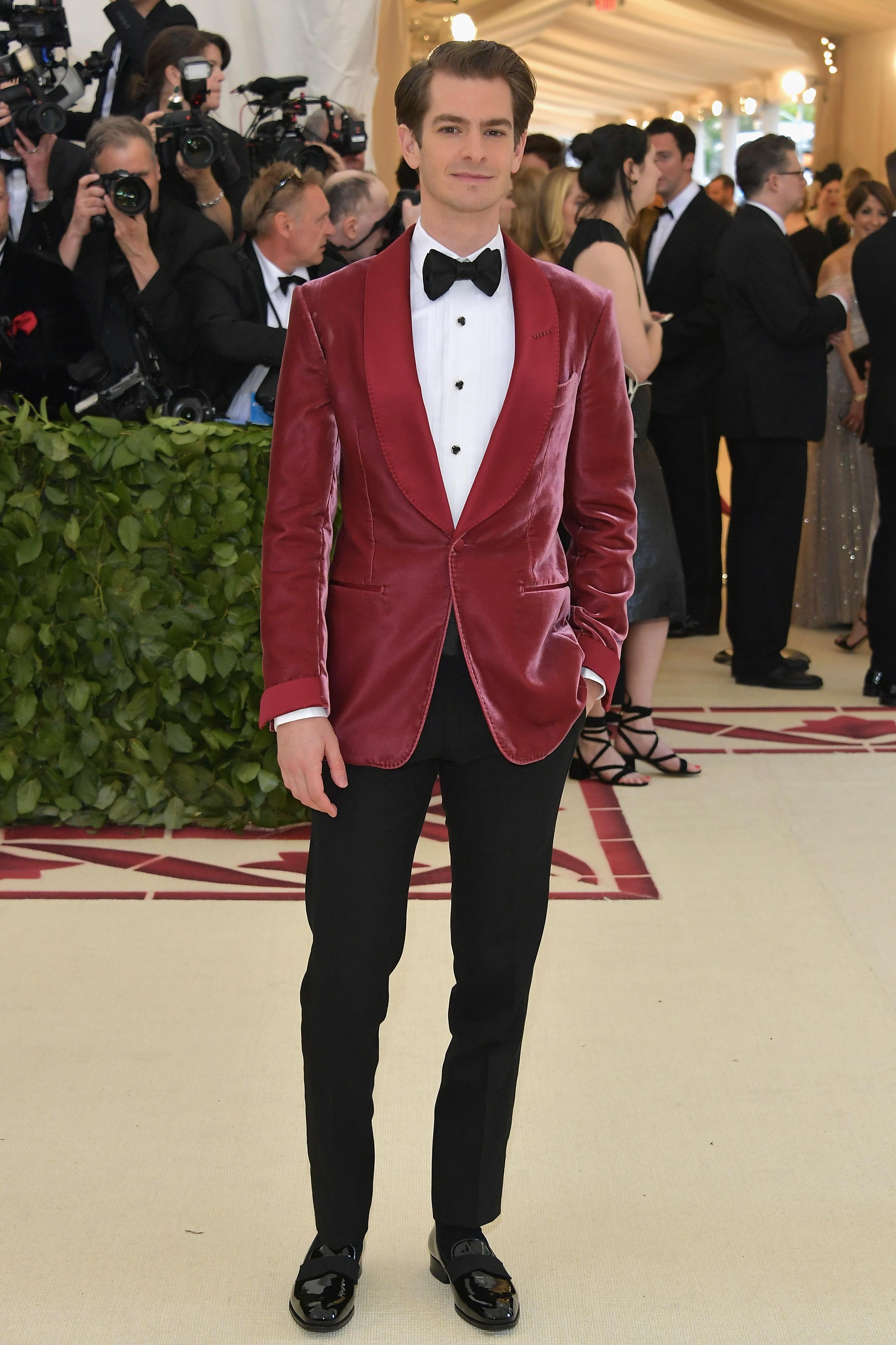 NEW YORK, NY - MAY 07: Andrew Garfield attends the Heavenly Bodies: Fashion & The Catholic Imagination Costume Institute Gala at The Metropolitan Museum of Art on May 7, 2018 in New York City. (Photo by Neilson Barnard/Getty Images)