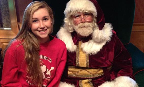 Santa Claus, aka Mick Foley, and his daughter.