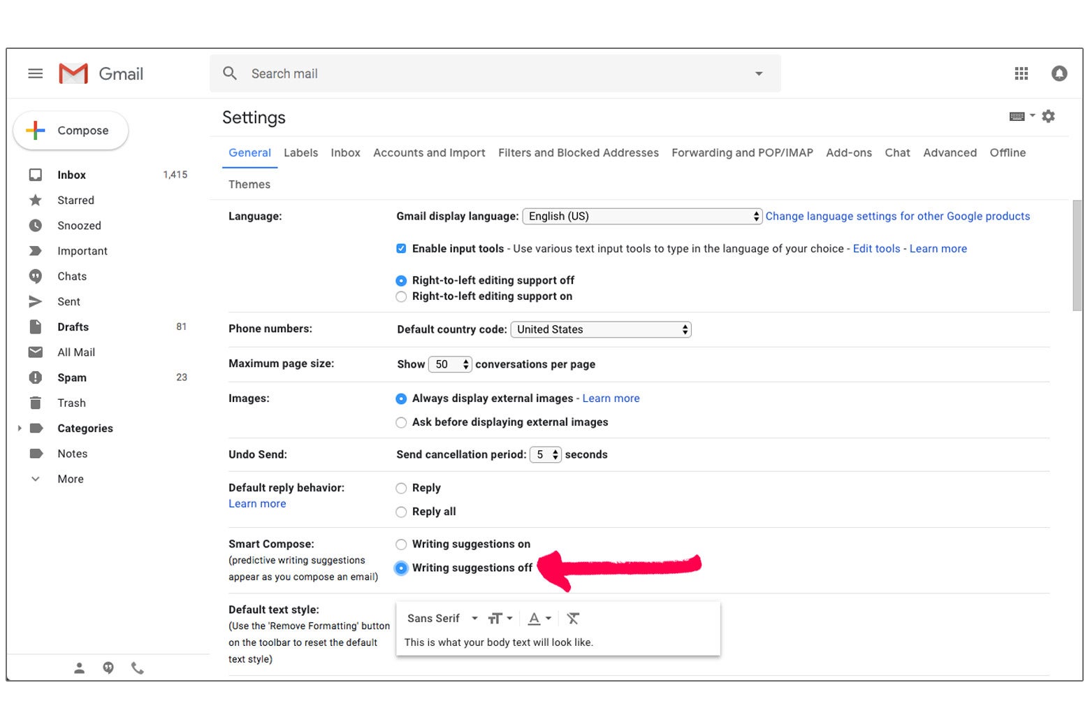 How To Disable Gmail's Nudge, Smart Compose, And Other New Features.