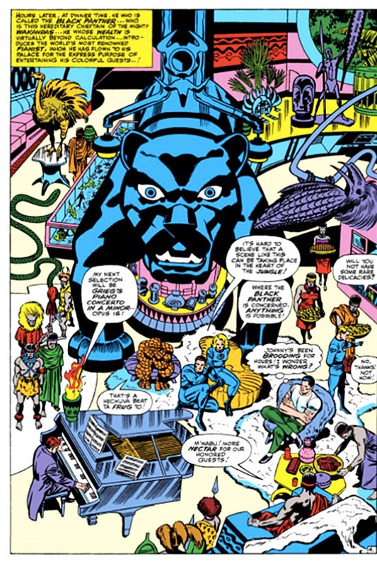 A panel from Fantastic Four #52 (July 1966), Black Panther’s first appearance in the Marvel universe.
