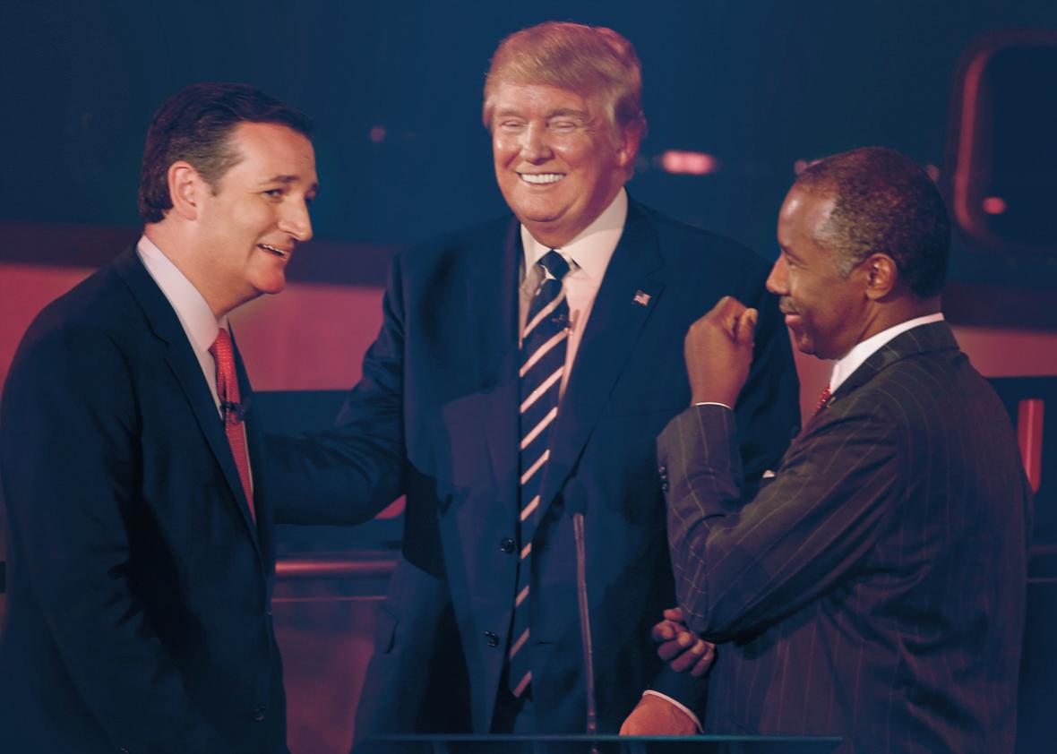 Ted Cruz, Donald Trump, Ben Carson.