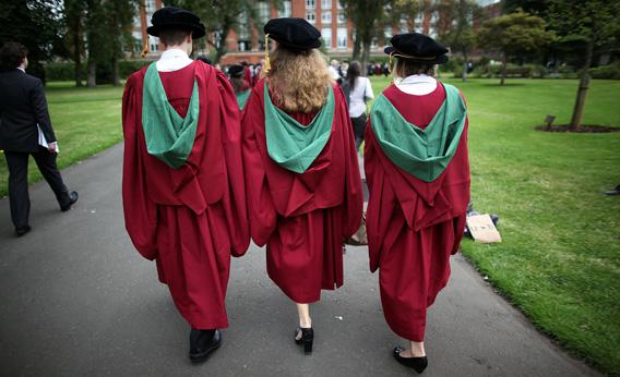 Students at the University of Birmingham take part in their degree congregations as they graduate.