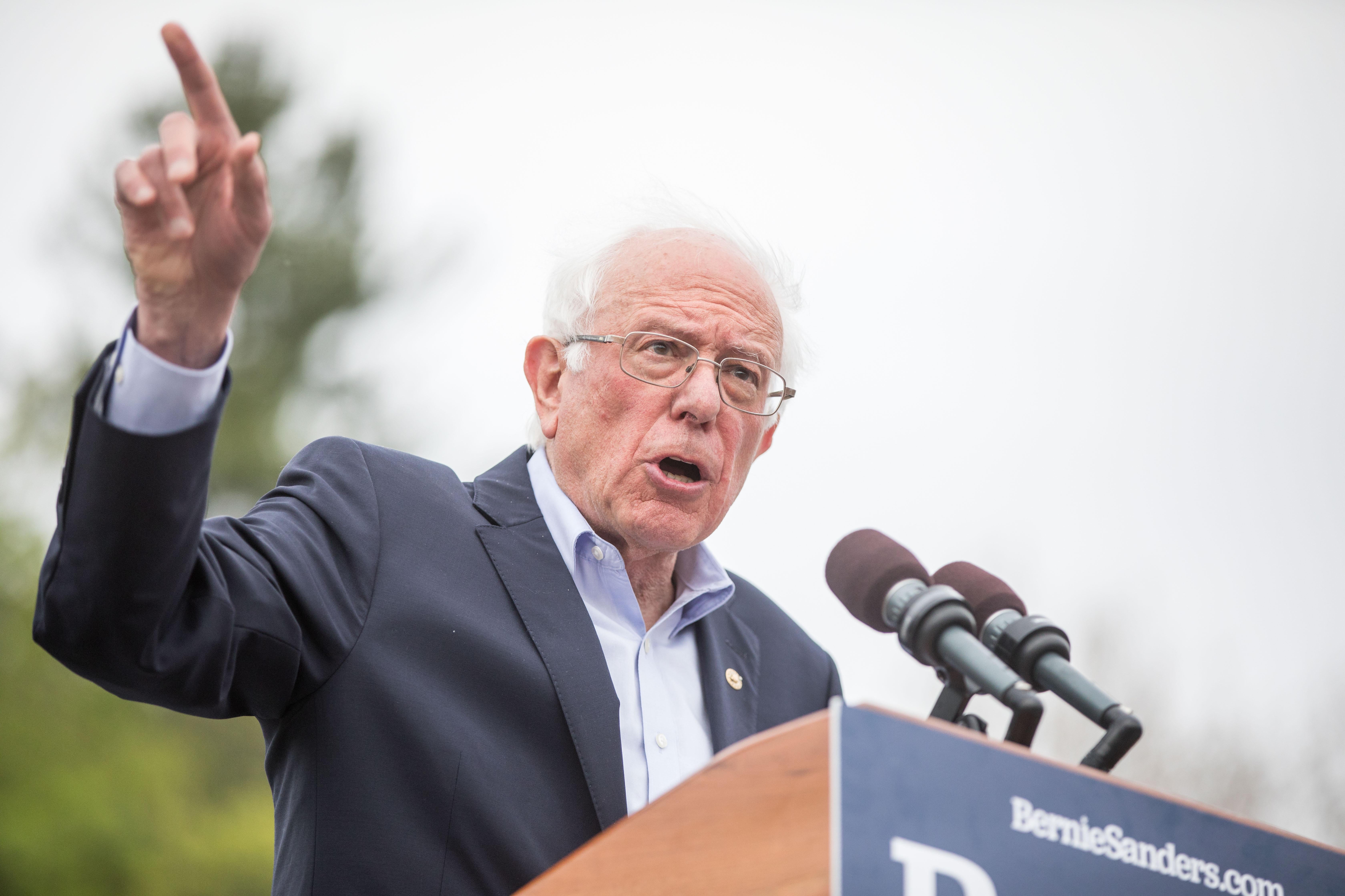MONTPELIER, VT - MAY 25:  Democratic presidential candidate Sen. Bernie Sanders speaks during a rally in the capital of his home state of Vermont on May 25, 2019 in Montpelier, Vermont.  This was the first Vermont rally of Sanders' 2020 campaign. (Photo by Scott Eisen/Getty Images)