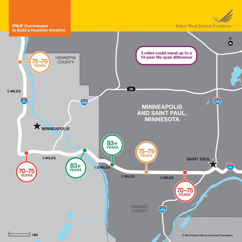 Life expectancy in the Minneapolis and St. Paul, Minn., area.