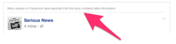 "Many people on Facebook have reported that this story contains false information."