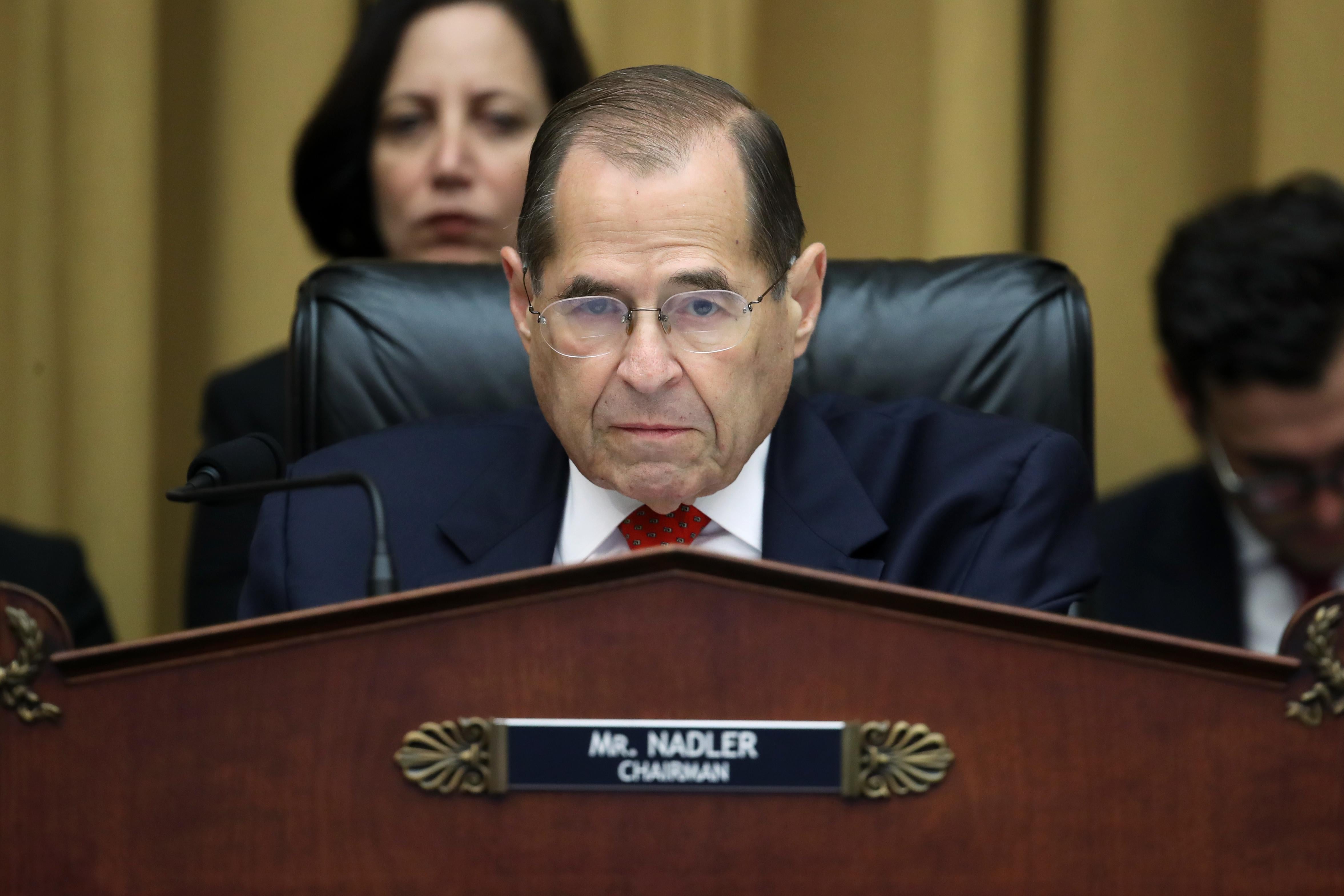 Chairman of the House Judiciary Committee Rep. Jerry Nadler (D-NY) questions former Special Counsel Robert Mueller in the Rayburn House Office Building July 24, 2019 in Washington, D.C.