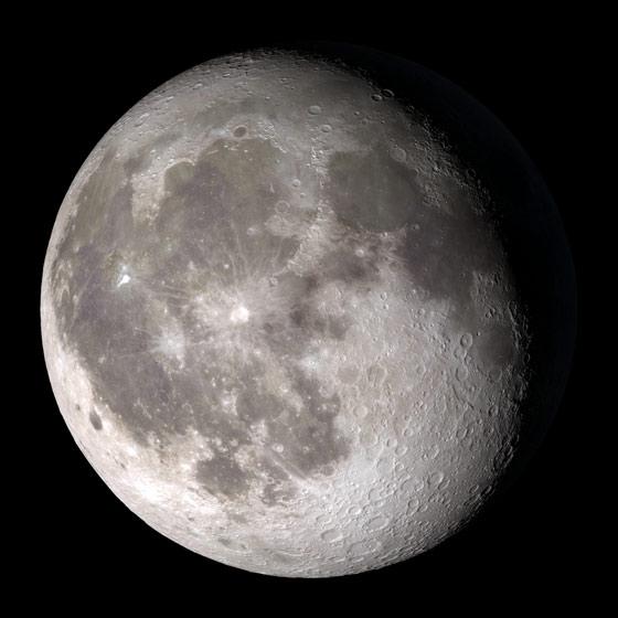 The gibbous Moon, from a NASA animation