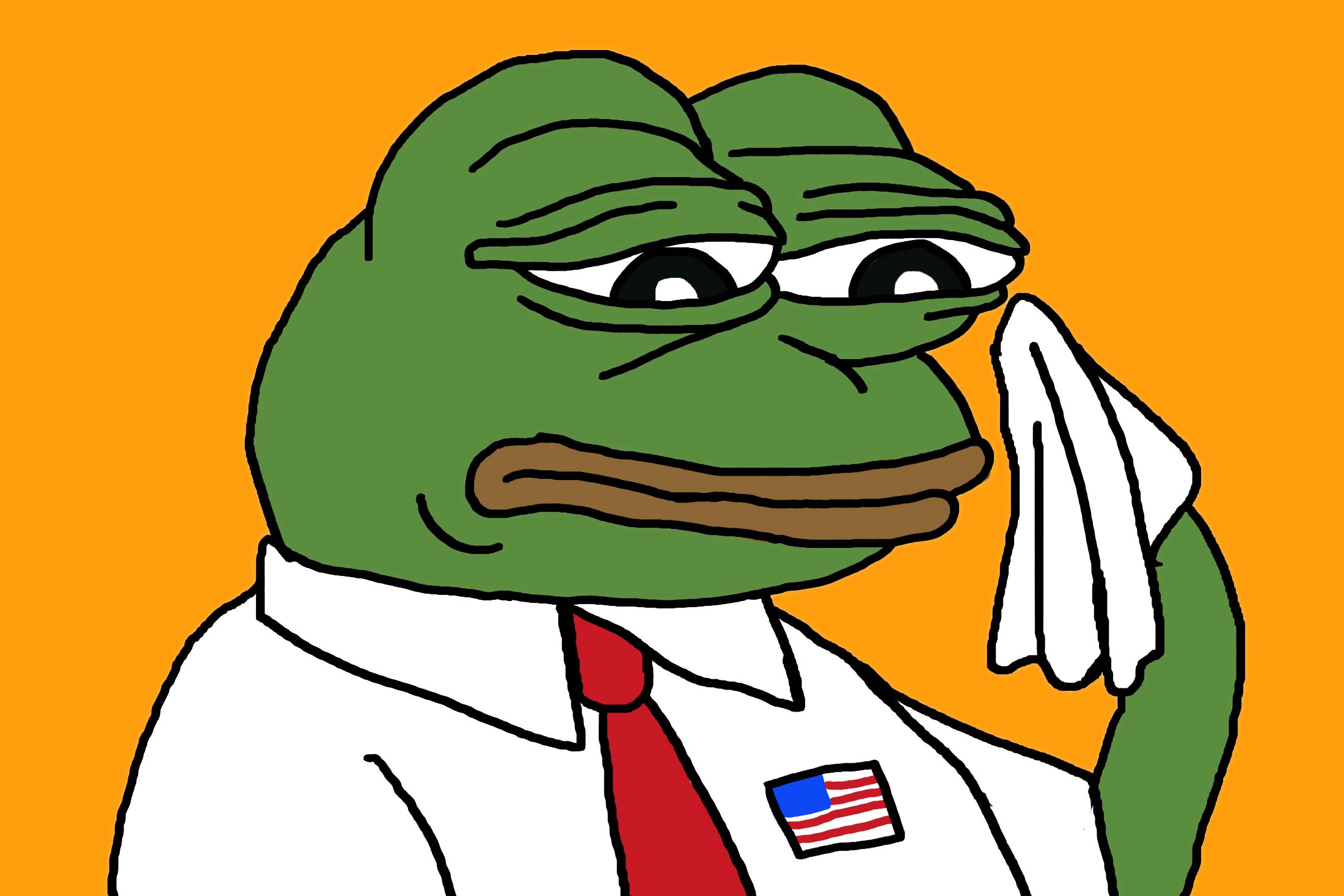 Pepe the Frog in a tie.