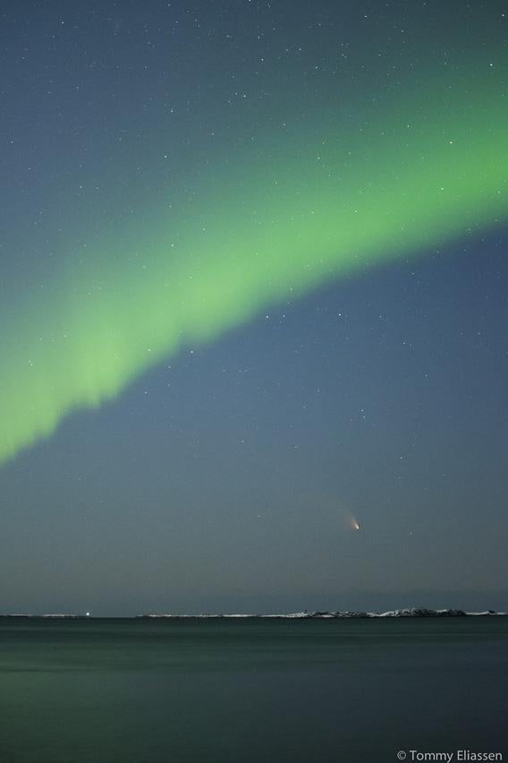Comet and aurora