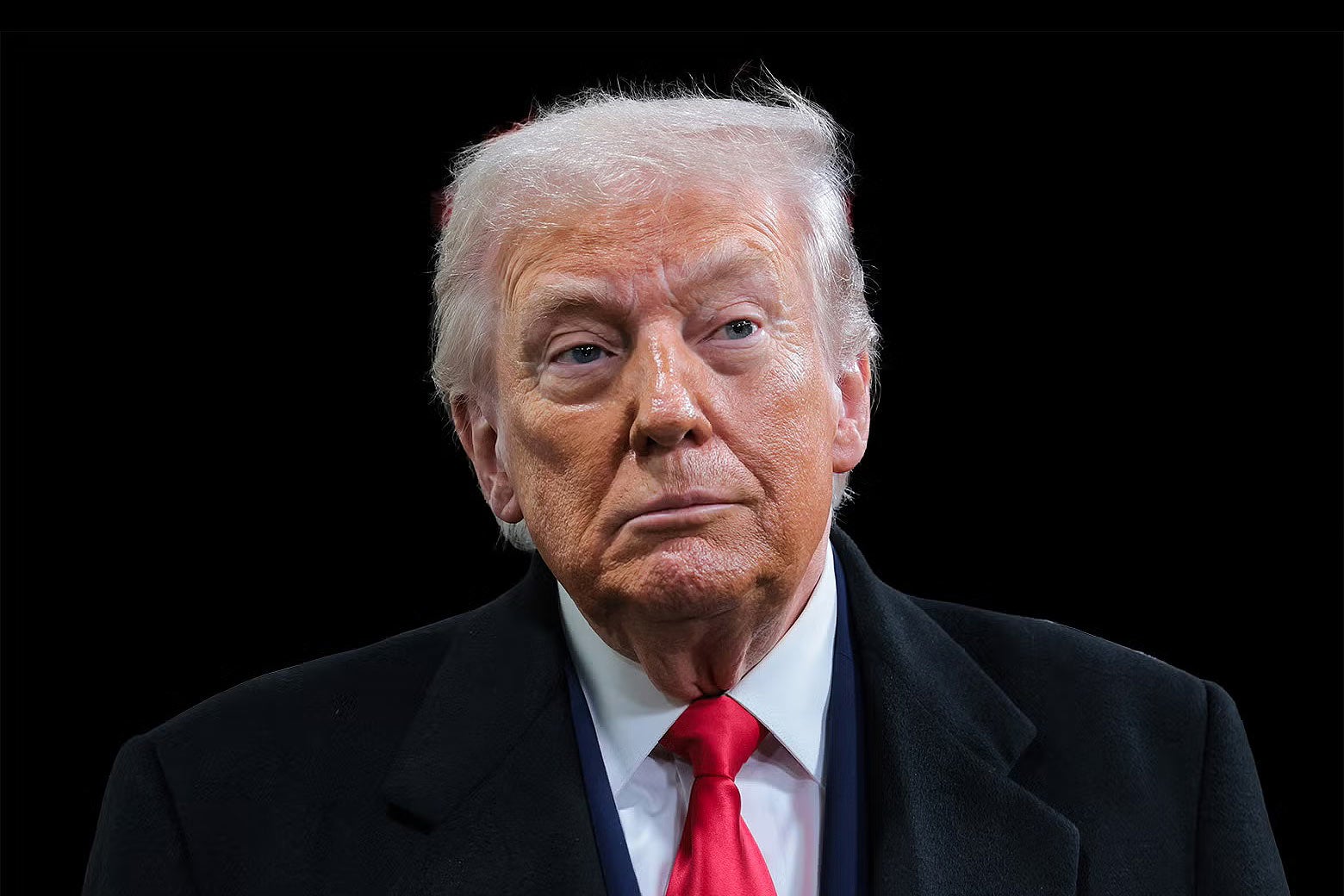 Donald Trump stares vacantly ahead.