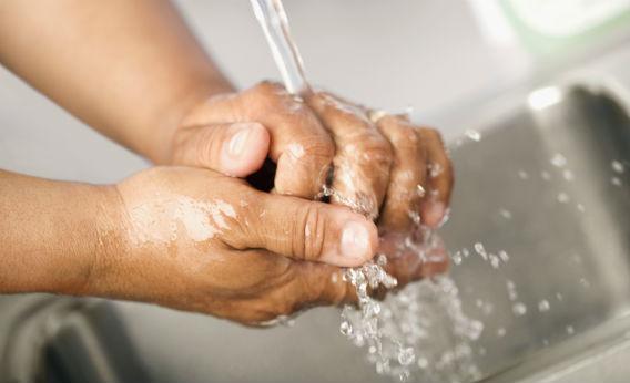 Hand washing.