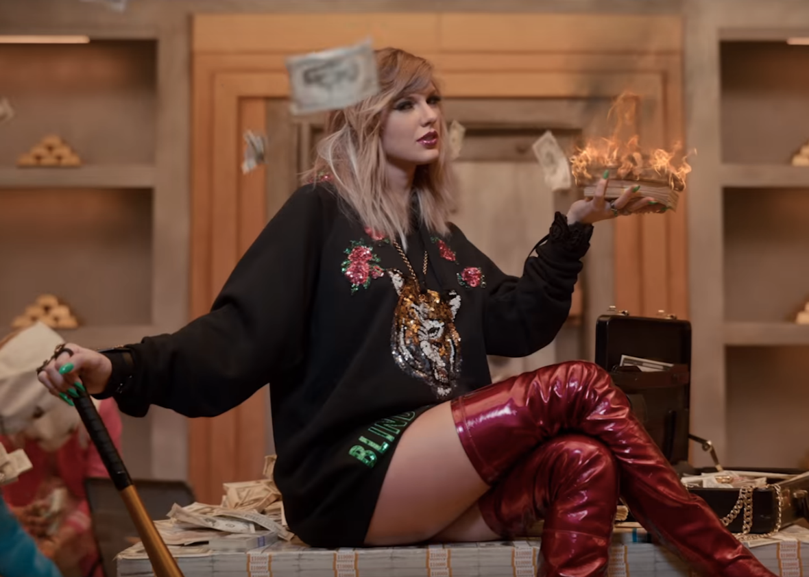 Taylor Swift in the video for “Look What You Made Me Do”