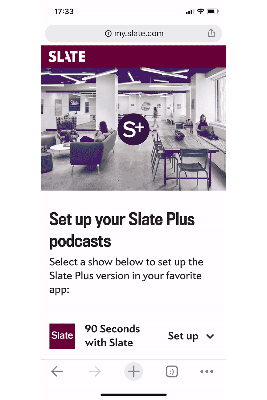 An animated recording of the improved subscription process.