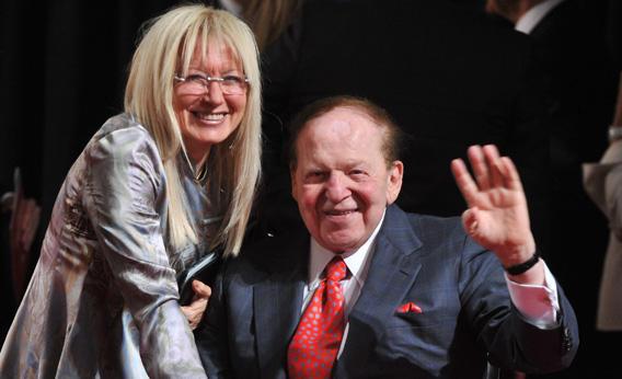 US business magnate Sheldon Adelson and his wife Miriam Ochsorn.