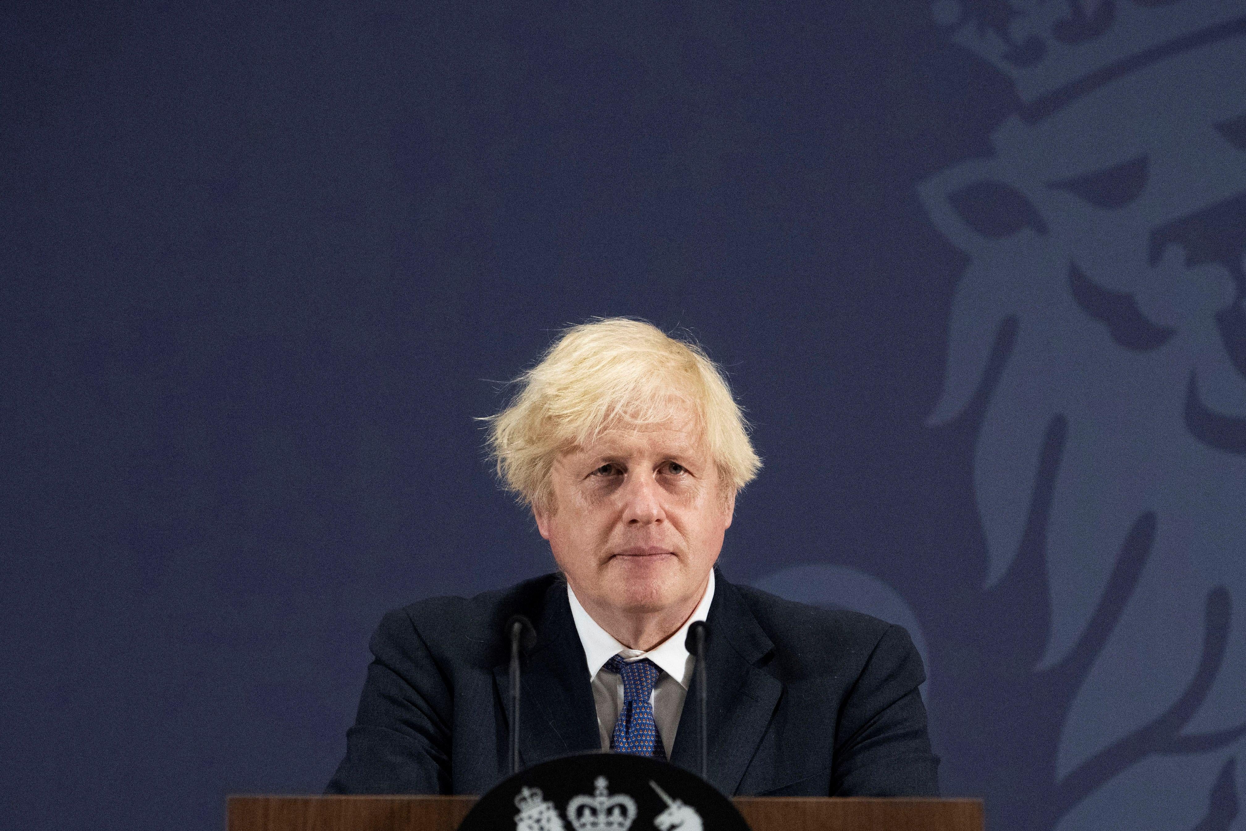 Britain's Prime Minister Boris Johnson delivers a speech in Coventry, central England on July 15, 2021. 





West Midlands.
15th July 2021 (Photo by David Rose / POOL / AFP) (Photo by DAVID ROSE/POOL/AFP via Getty Images)