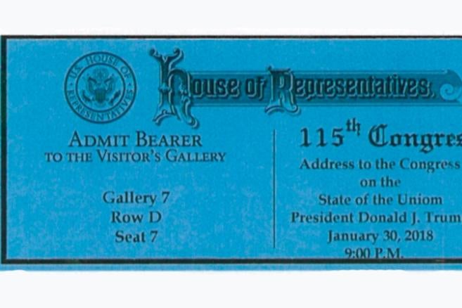 Typo in the tickets for Trump's first State of the Union.