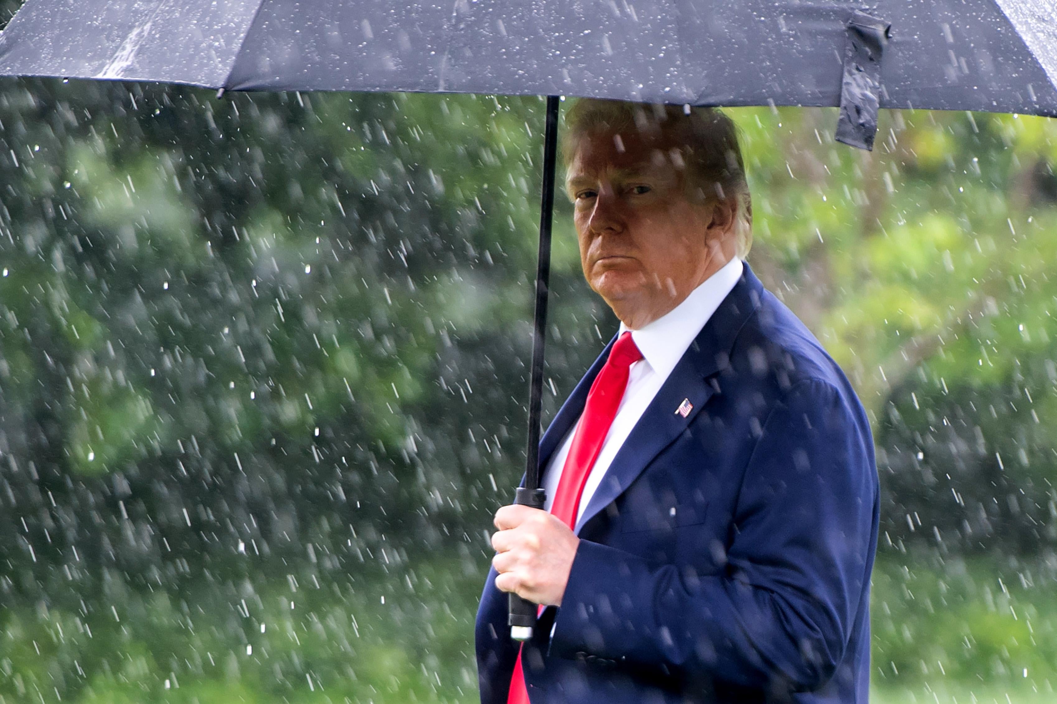 President Donald Trump walks to Marine One as he departs from the South Lawn of the White House on June 11, 2020. 