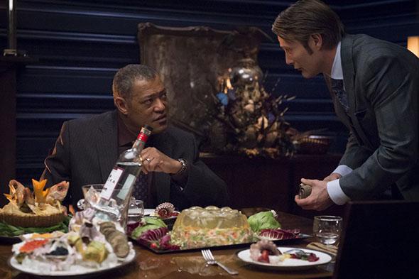 Laurence Fishburne and  Mads Mikkelsen from Hannibal.