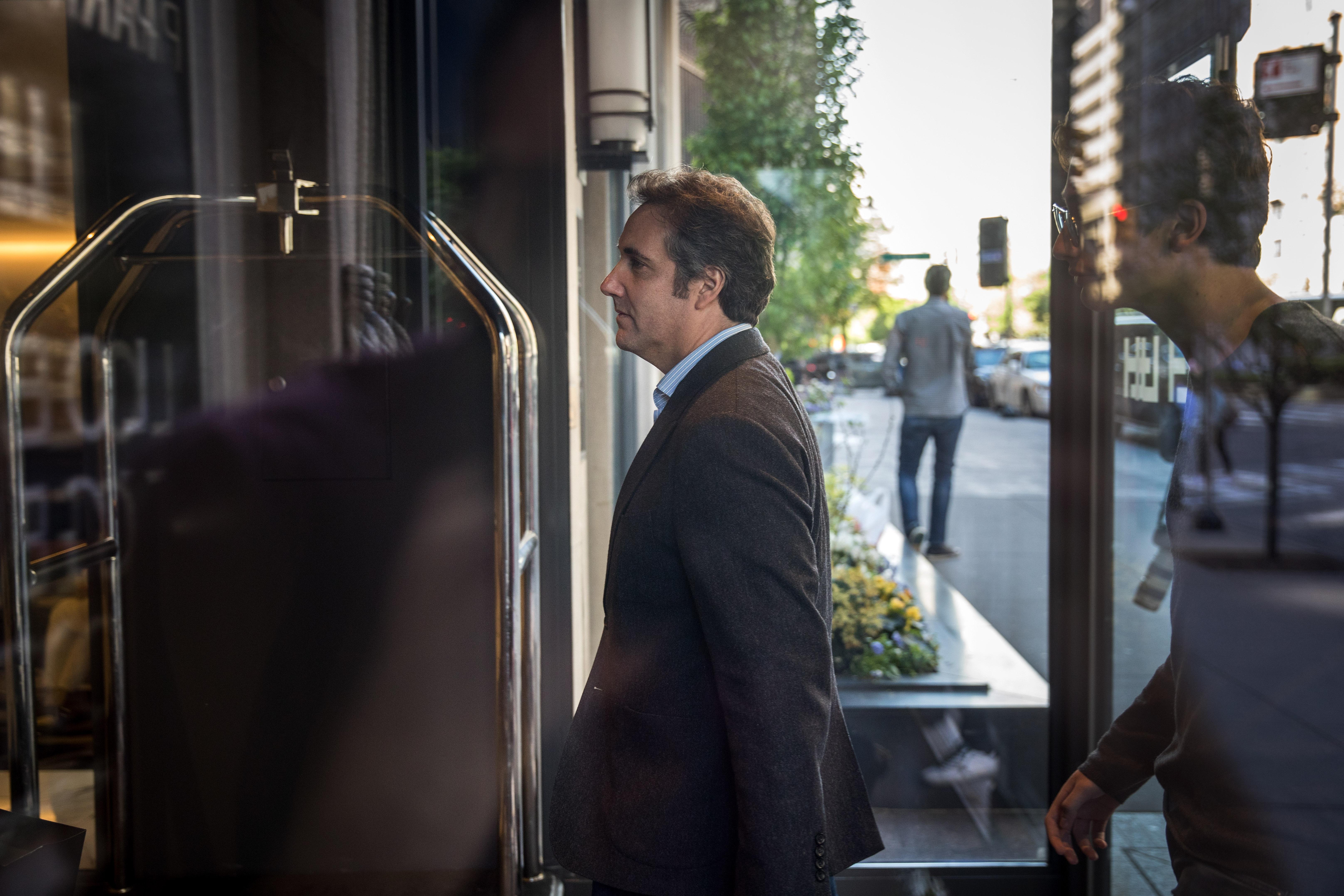 Michael Cohen, former personal attorney for President Donald Trump, arrives at the Loews Regency Hotel, May 11, 2018 in New York City. 