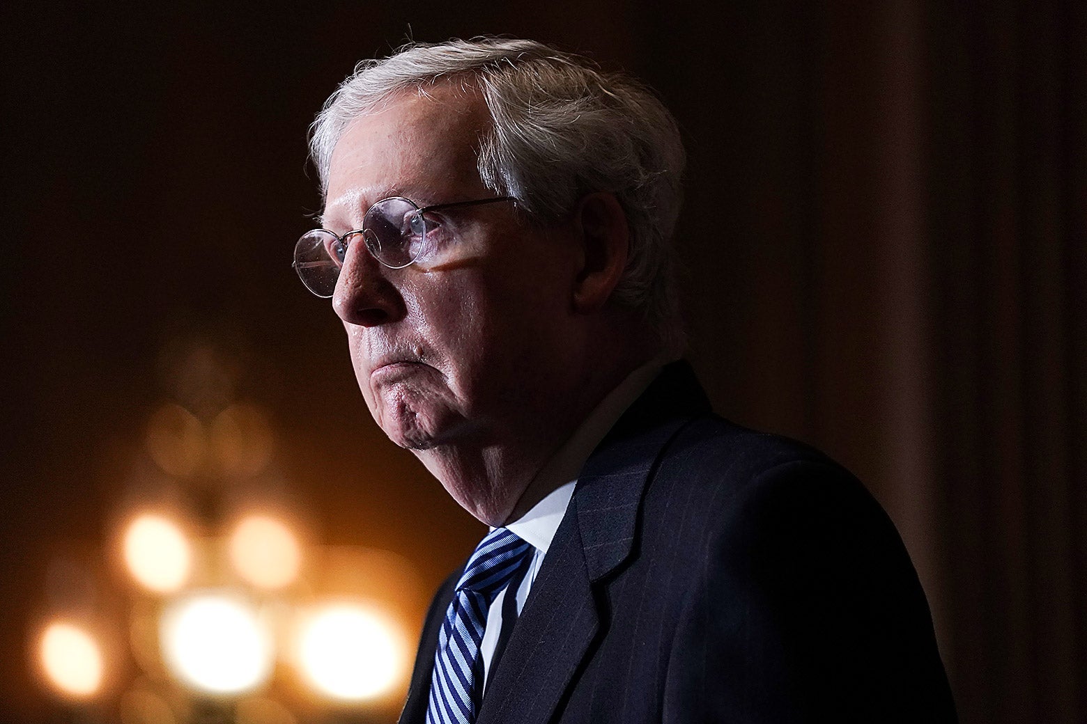 Mitch McConnell in profile.