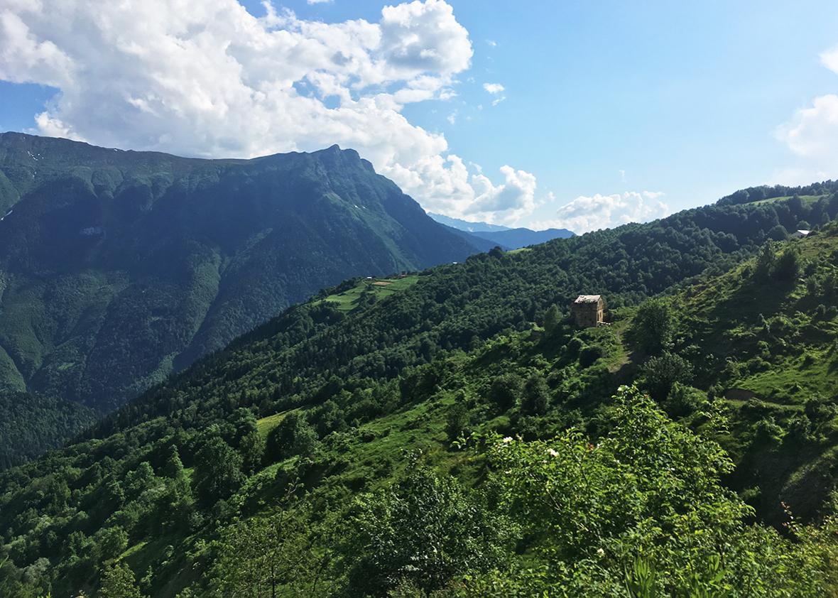 The view from Valera and Maro's home, across Svaneti, Georgia.