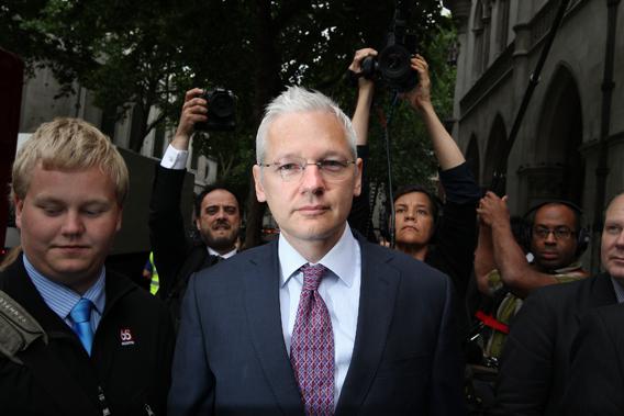 WikiLeaks website founder Julian Assange  arrives at The High Court on July 13, 2011 in London, England. 