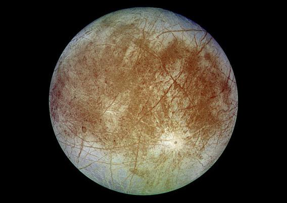 Europa, a moon of Jupiter, as seen by the Galileo spacecraft