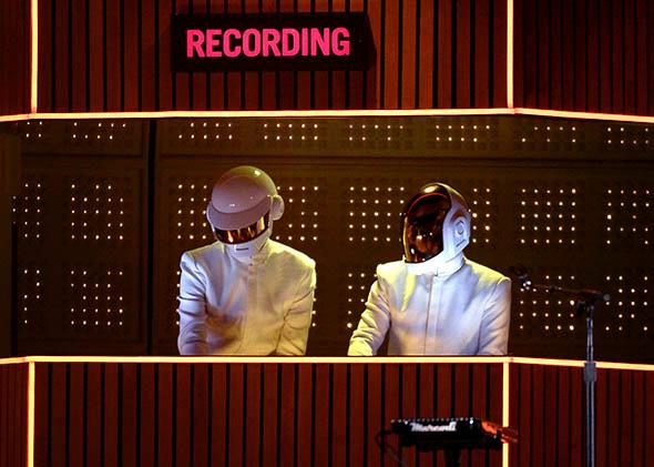 Daft Punk performs during the 56th Grammy Awards on Jan. 26, 2014, in Los Angeles.
