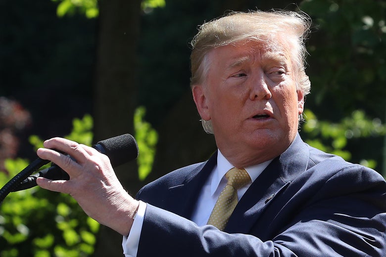 President Donald Trump speaks about expanding healthcare coverage for small businesses in the Rose Garden of the White House on June 14, 2019 in Washington, D.C.