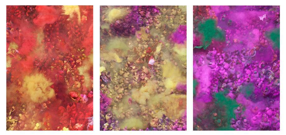 Kolorit triptych (Red, Yellow & Purple).