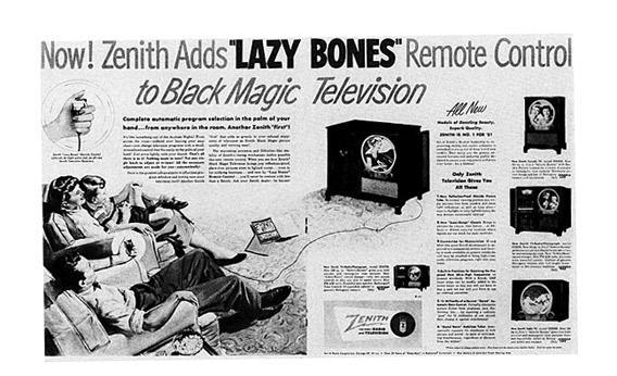 Ad for the Zenith "Lazy Bones" from the 1950s.