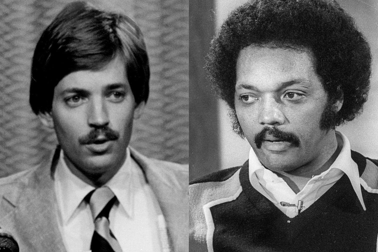 David Duke and Jesse Jackson, side by side, both speaking at press conferences