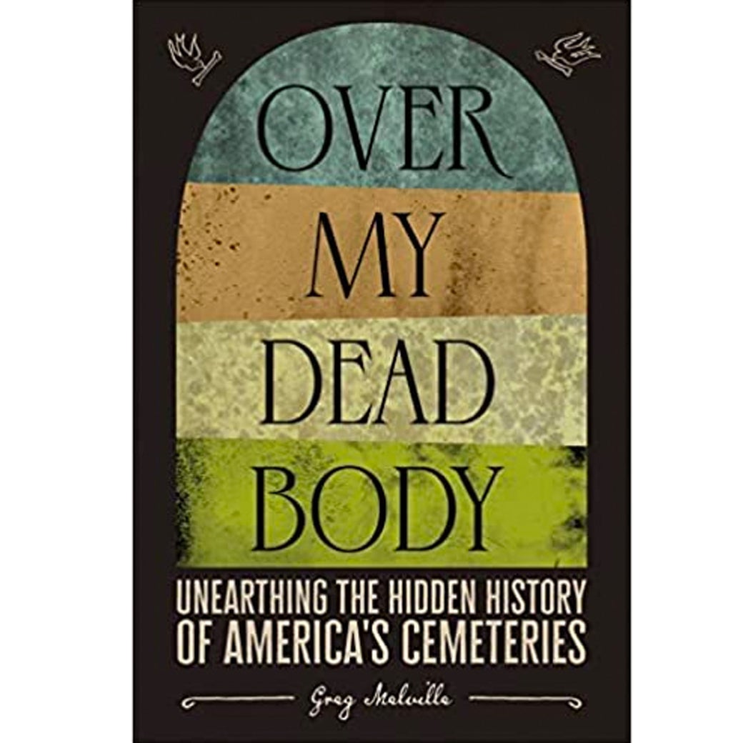 Book jacket showing title on a four-colored gravestone and the author's name underneath