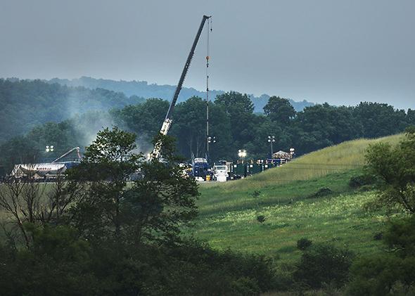 Fracking, South Montrose, Pennsylvania.